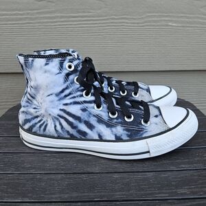 Chuck Taylor All Star High Twisted Summer Black Tie Dye High Top Shoe Womens 7.5